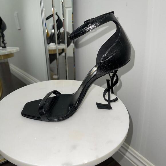 Saint Laurent OPYUM SANDAL CROCODILE LEATHER WITH BLACK HEEL - Picture 3 of 6